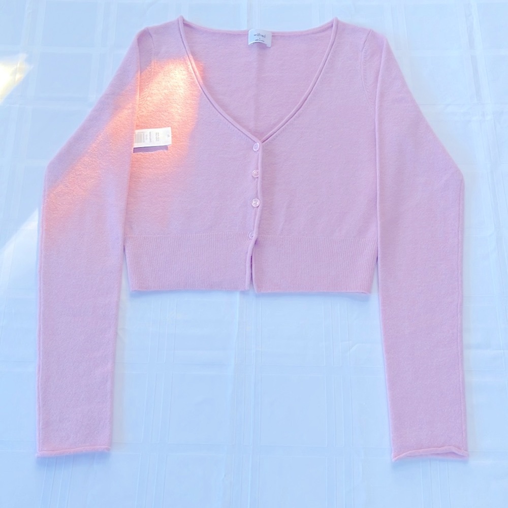 💕Aritzia-Wilfred Santorini Cropped Cardigan,S. New With Tags! Sold Out Color 🌸 - Picture 2 of 16